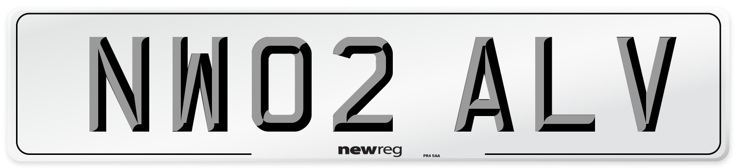NW02 ALV Number Plate from New Reg